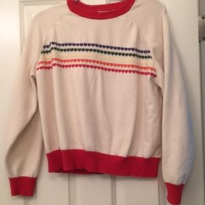 F21 Retro Rainbow 🌈 Heart Sweater